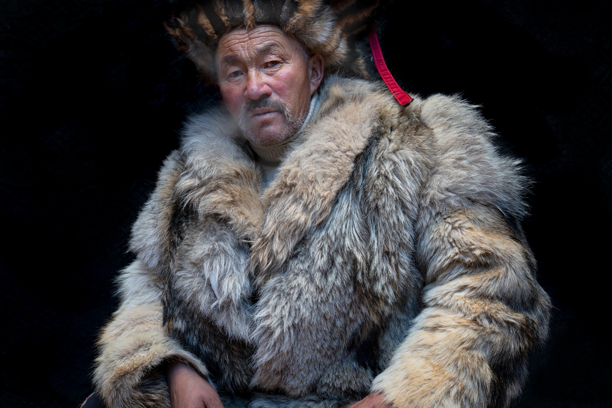 Mongolian Man with a Red Tassel