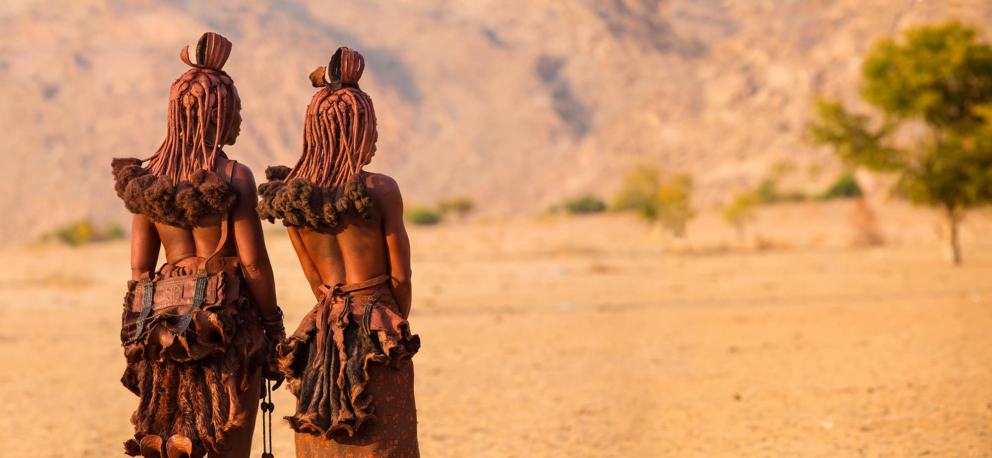two people standing and awaiting in namibia