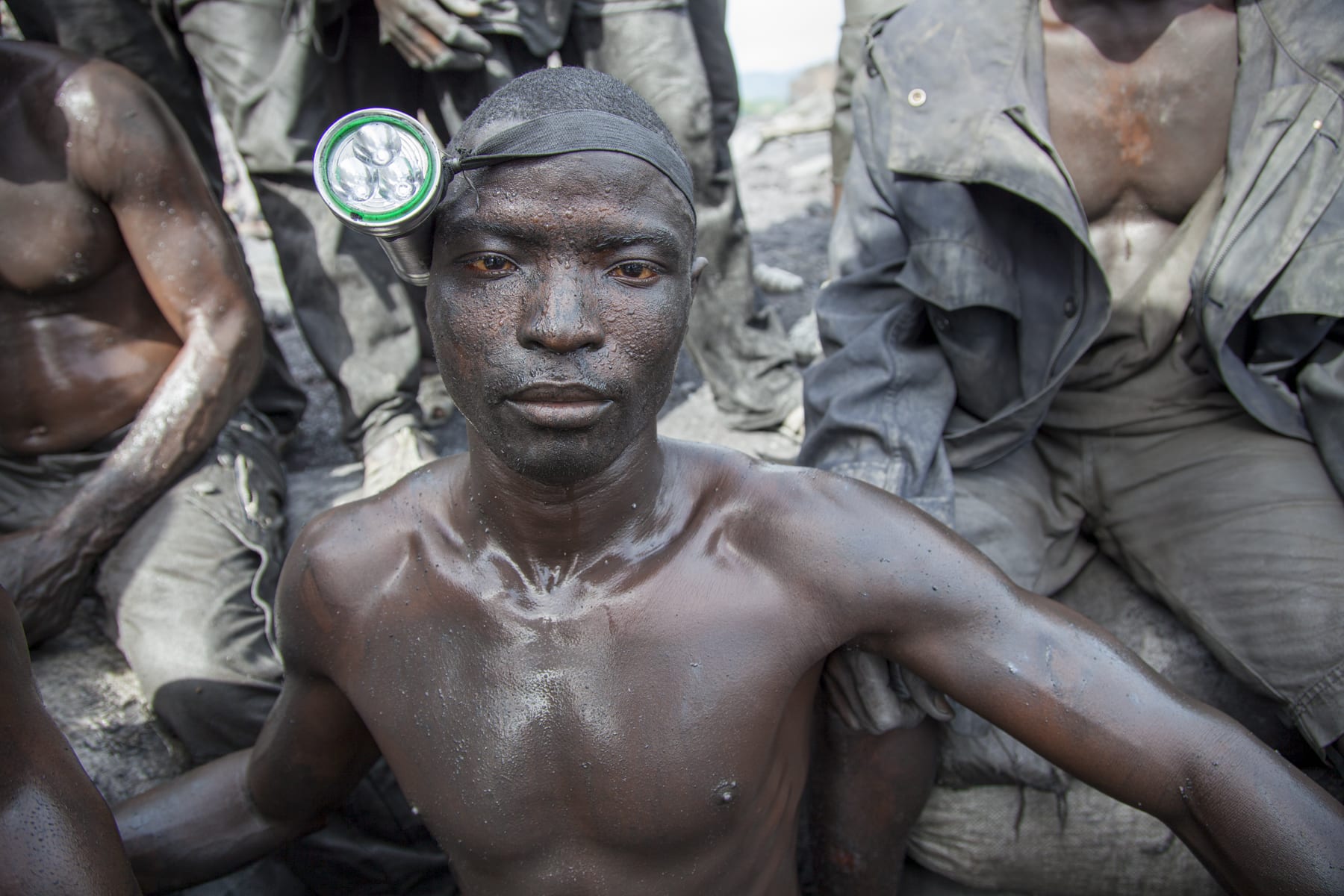 A man out of the gold mining shaft in Ghana